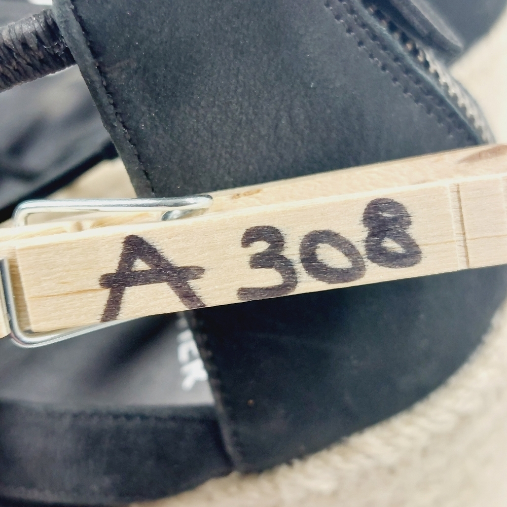 New Eileen Fisher Wanda Black Suede Espadrille A308 - Picture 12 of 12